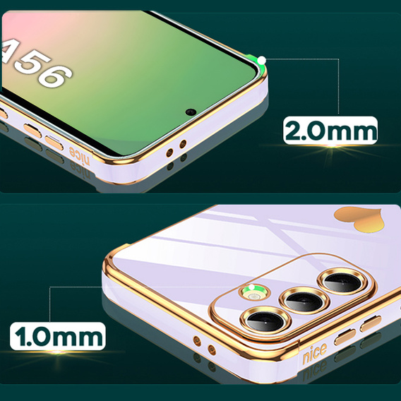 Carcasa pentru Samsung Galaxy A56, Electro heart, violet + sticlă 9H