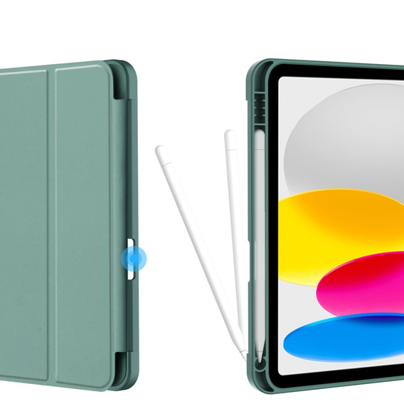 Carcasă pentru iPad 10.9 2022 10 Gen, Smart Pencil, cu suport pentru stylus, verde