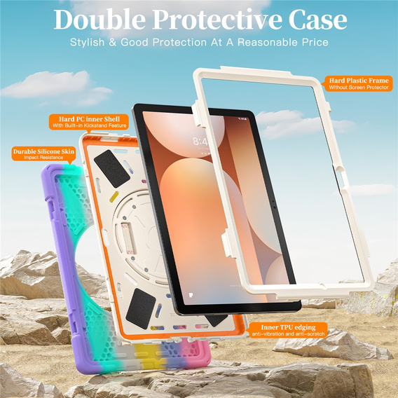 Husă blindată cu suport și curea de umăr pentru Samsung Galaxy Tab A11+