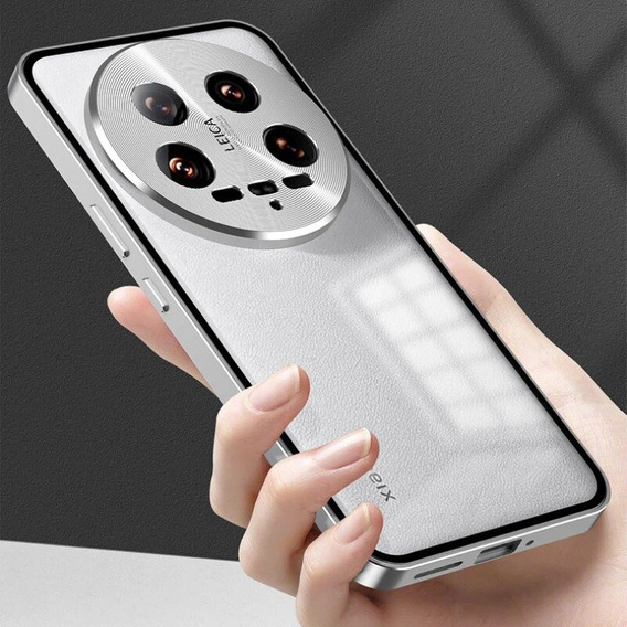 Husa pentru Xiaomi 14 Ultra, Magnetic Dual Glass, de argint