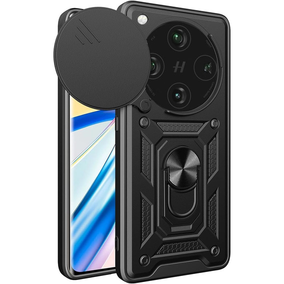 Husă blindată pentru Oppo Find X8 Pro, CamShield Slide, negru
