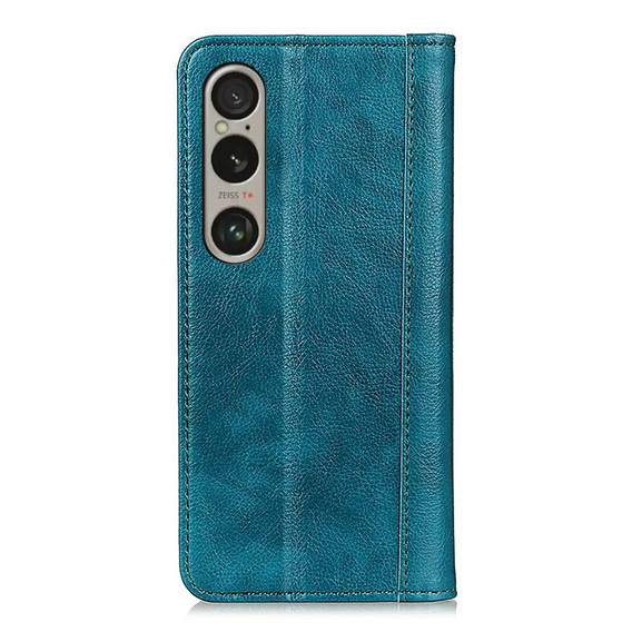 Husa cu clapetă pentru Sony Xperia 1 VI, Split Leather, verde