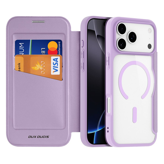Husă Dux Ducis pentru iPhone 17 Pro, Skin X Pro, cu clapetă, pentru MagSafe, violet