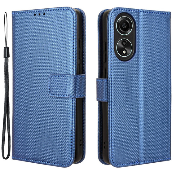 Husă flip pentru Oppo A58 4G, Smart Magnet, albastru