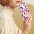 Cu clapetă pentru Samsung Galaxy A25 5G, Wallet, marble & flowers, roz + sticlă 9H