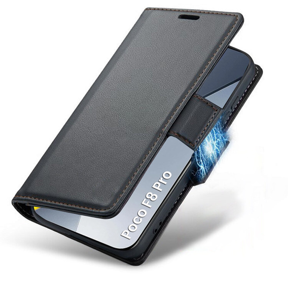 Husă flip ERBORD Glossy Litchi pentru Xiaomi Poco F8 Pro