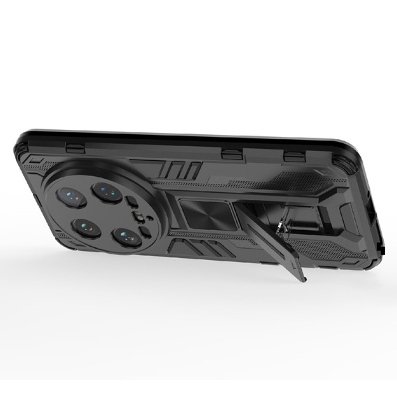 Husa pentru Xiaomi 14 Ultra, Military kickstand, negru