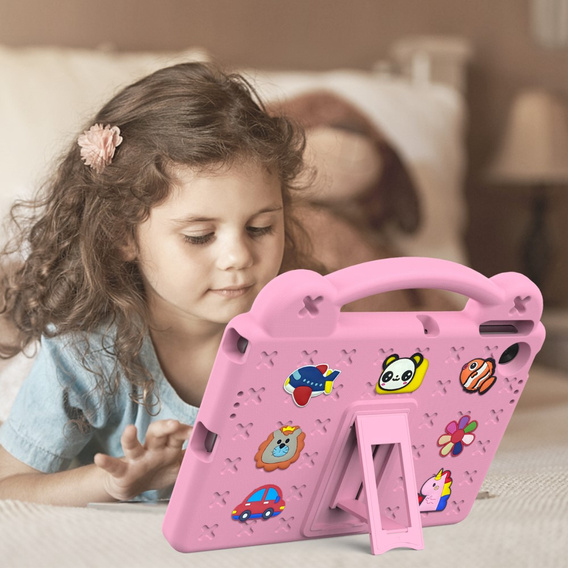Husă pentru copii pentru Lenovo Tab TB311FU, Cute Patterns, cu suport, roz