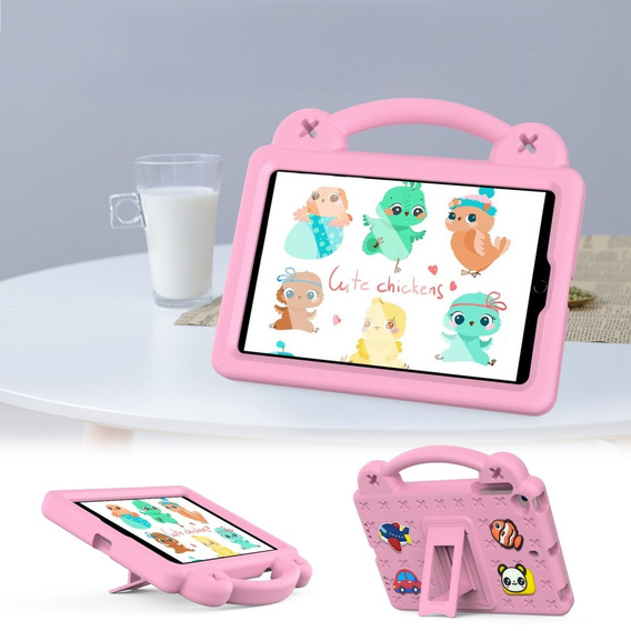 Husă pentru copii pentru iPad mini 7.9" 2019/2015/2014/2013/2012 (5/4/3/2/1 gen.), Cute Patterns, cu suport, roz