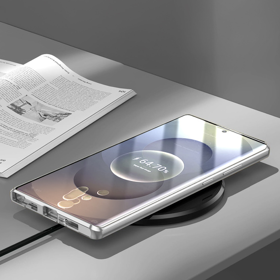 Husa pentru Samsung Galaxy S25 Ultra, Magnetic Dual Glass, de argint