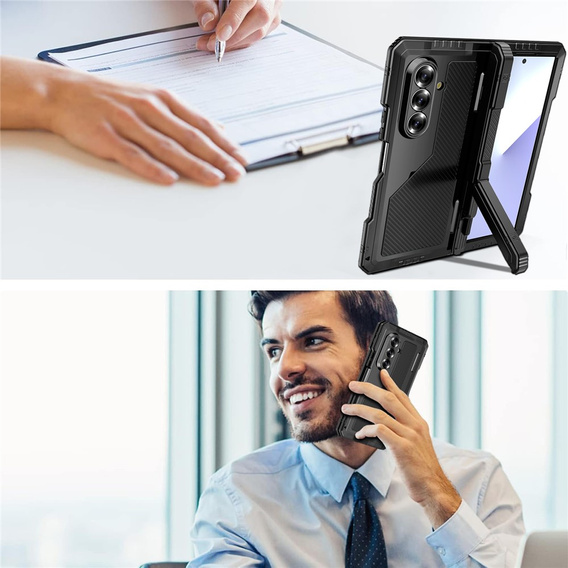 Carcasă blindată din aluminiu cu suport și suport pentru stylus pentru Samsung Galaxy Z Fold7 5G