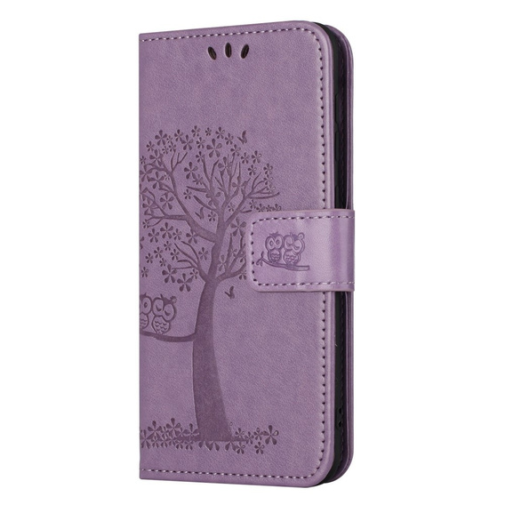 Cu clapetă pentru Motorola Moto E22 / E22i, Wallet, tree i sowy, violet