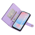 Cu clapetă pentru Samsung Galaxy S24 FE, Wallet Zipper Pocket, violet