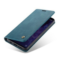 Husa CASEME pentru Samsung Galaxy S9 Plus, Leather Wallet Case, albastru