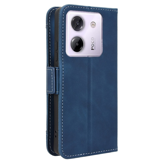 Cu clapetă pentru Xiaomi Poco M7 Pro 5G, Card Slot, albastru închis