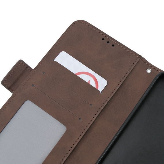 Cu clapetă pentru Oppo A79 5G, Card Slot, maro