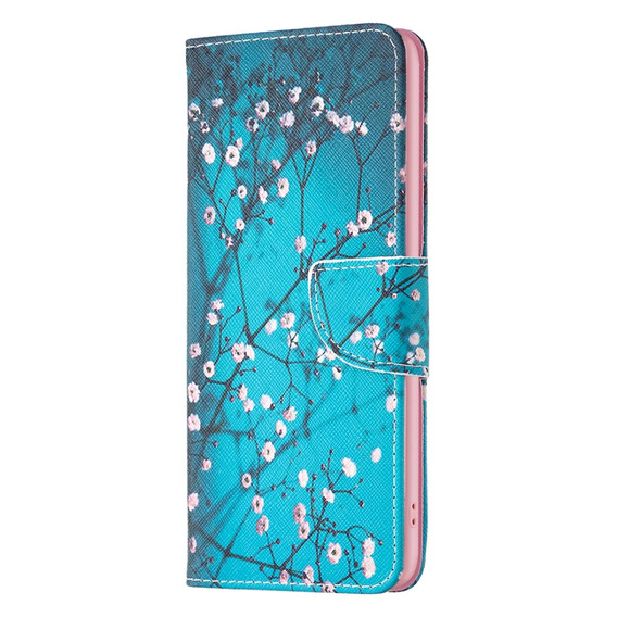 Cu clapetă pentru Motorola Moto G54 5G, Wallet, sakura, albastru