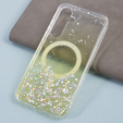 Husă pentru Samsung Galaxy S24, Glittery, pentru MagSafe, galben