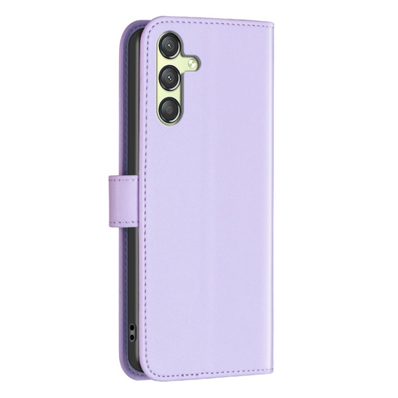 Cu clapetă pentru Samsung Galaxy A25 5G, BINFEN Wallet, violet + sticlă 9H