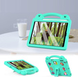 Husă pentru copii pentru iPad 9.7" 2018/2017 (6/5 gen.) / Pro 9.7" 2016, Cute Patterns, cu suport, verde