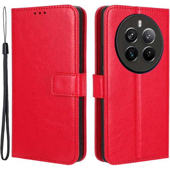 Cu clapetă pentru Realme 12 Pro 5G / 12 Pro+ 5G, Crazy Horse Wallet, roșu