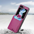 Carcasă pentru Samsung Galaxy Z Flip7 FE / Z Flip6, Card Slot Ring Case, violet