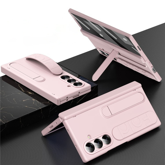 Husă cu mâner și suport - roz pentru Samsung Galaxy Z Fold7