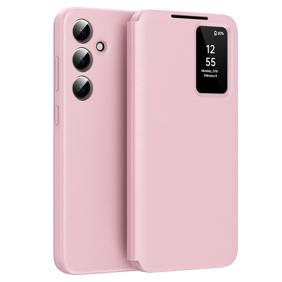 Husă cu clapetă pentru Samsung Galaxy S23 FE, Smart View Wallet, roz