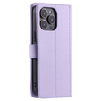 Husă cu clapetă pentru iPhone 16 Pro Max, Rhombus Crossbody Leather, violet