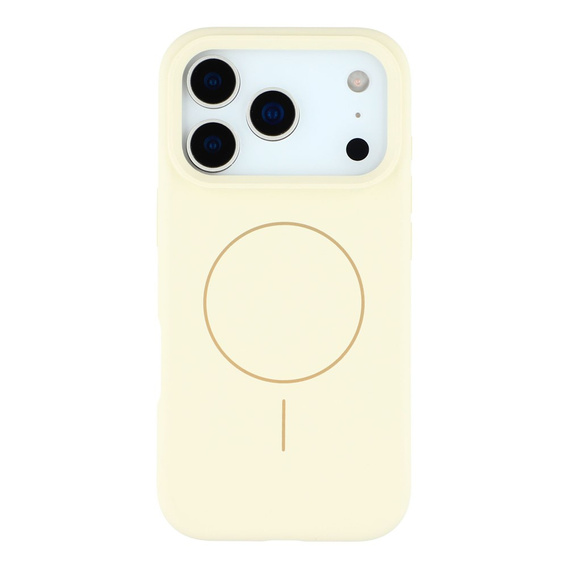 Husă din silicon pentru iPhone 17 Pro Max - compatibilă cu MagSafe, antișoc, bej