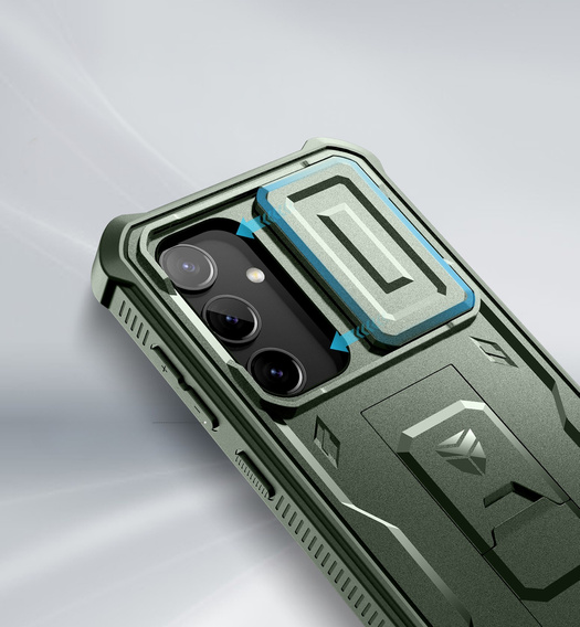 Husă blindată pentru Samsung Galaxy S24, Dexnor Full Body (Two Frames), verde