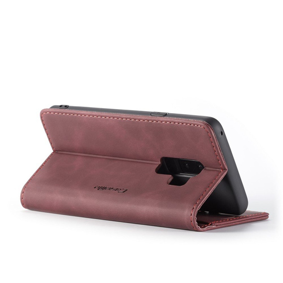 Husa CASEME pentru Samsung Galaxy S9 Plus, Leather Wallet Case, maroon