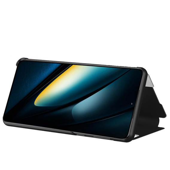 Husă cu clapetă pentru Xiaomi Poco F6 Pro, Side View, negru