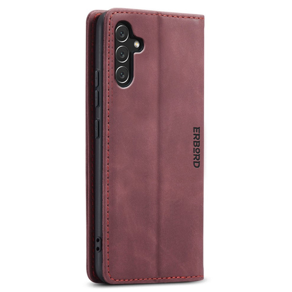 Husă pentru Samsung Galaxy A54, ERBORD Vintage, portofel cu clapetă, roșu