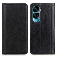 Huse pentru Honor 90 Lite 5G, Wallet Litchi Leather, negru