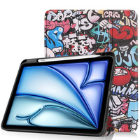 Husă pentru Apple iPad Air 11" 6 gen. 2024 (A2902, Smartcase, graffiti