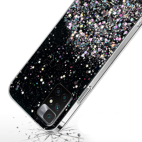 Huse pentru Xiaomi Redmi 10, Glittery, negru