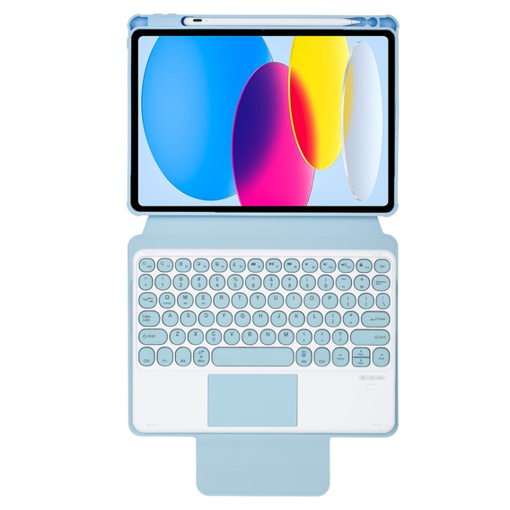 Husă pentru tastatură pentru iPad 11" 2025 A16 (11 gen.) / iPad 10.9" 2022 (10 gen.), Rotary 360° Leather, caz albastru