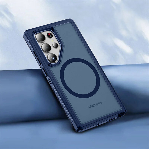 Carcasă cu ramă pentru Samsung Galaxy S22 Ultra, pentru MagSafe, albastru