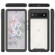 Carcasă pentru Google Pixel 6a, Shockproof, cu folie, negru