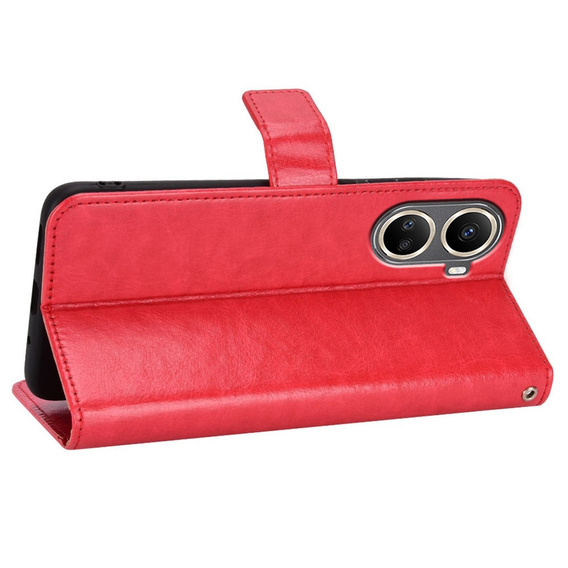 Cu clapetă pentru Huawei Nova 10 SE, Crazy Horse Wallet, roșu