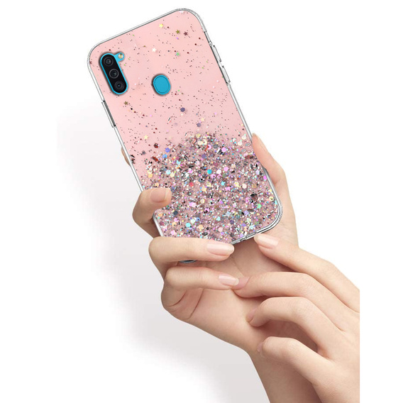 Huse pentru Samsung Galaxy A11 / M11, Glittery, roz