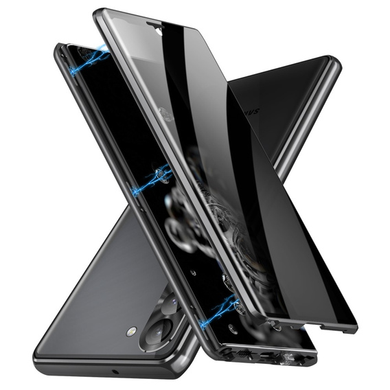 Husă pentru Samsung Galaxy S24, Privacy Dual Glass, negru