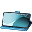 Carcasă cu clapetă pentru Oppo Reno 14F, portofel, Butterfly, albastru