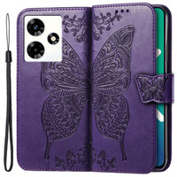 Cu clapetă pentru Infinix Hot 30 4G, Butterfly, violet