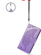 Cu clapetă pentru Motorola Moto E14, Butterfly, violet