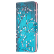 Cu clapetă pentru OPPO A57 / A57s, Wallet, Sakura, albastru