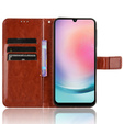 Cu clapetă pentru Samsung Galaxy M55 5G, Crazy Horse Wallet, maro