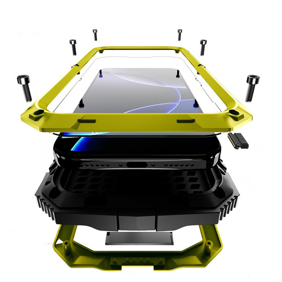 Husă R-JUST cu suport și sticlă încorporată pentru iPhone 17 Pro