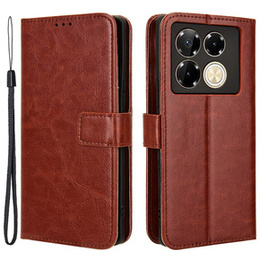 Cu clapetă pentru Infinix Note 40 Pro, Crazy Horse Wallet, maro